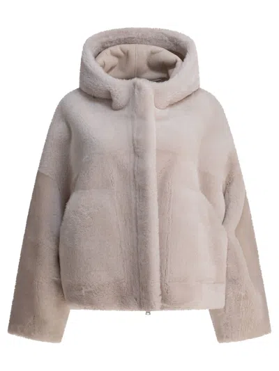 Blancha Hoodie Jacket With Pockets In Neutral