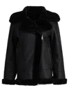 Blancha Jacket Featuring Faux Fur Collar And Cuffs In Black