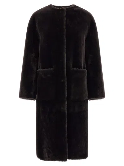 Blancha Lamb Fur Coat In Brown