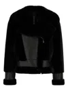 Blancha Shearling Jacket With Cuffed Sleeves And Faux Fur In Black
