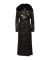 Blancha Shearling-collar Double-breasted Coat In Black
