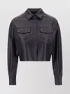 Blancha Leather Shirt With Chest Pockets And Collar