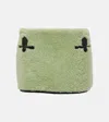 Blancha Leather-trimmed Shearling Miniskirt In Green