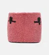 Blancha Leather-trimmed Shearling Miniskirt In Pink