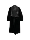 Blancha Shearling Coat With Leather Inserts In Black