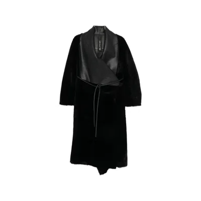 BLANCHA LEATHER-PANELLED SHEARLING COAT