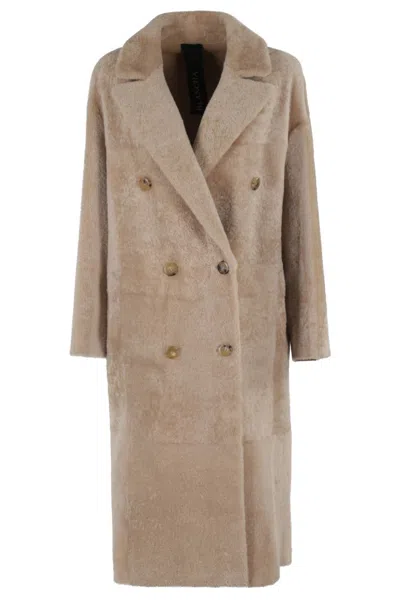 Blancha Light Astrakhan Merino Coat In Brown