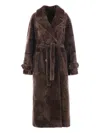 Blancha Shearling Coat Waist Belted