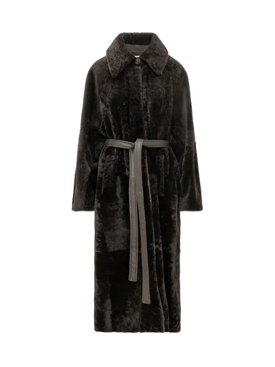 Blancha Lightweight Astrakhan Jacket In Cioccolato