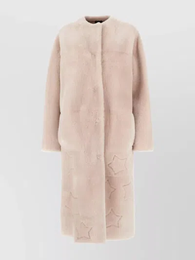 Blancha Long Length Star Pattern Coat In Neutrals
