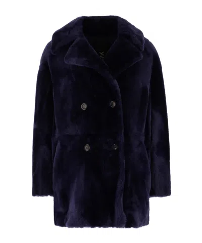 Blancha Long-sleeved Coat In Black