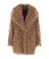 Blancha Curly Fleece Coat In Brown