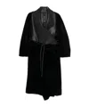 Blancha Shearling Coat With Leather Inserts In Black