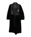 Blancha Shearling Coat With Leather Inserts In Black