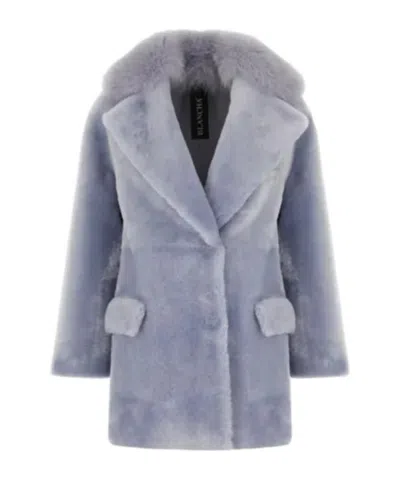 Blancha Long-sleeved Coat In Blue