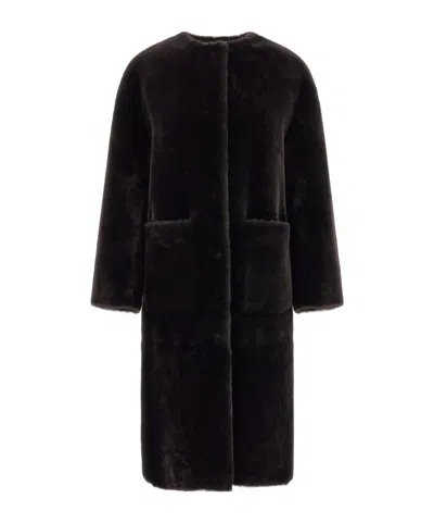 Blancha Long-sleeved Coat In Gray