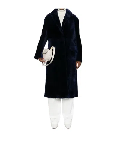 Blancha Long-sleeved Coat In Blue