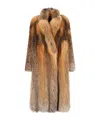 Blancha Long-sleeved Fur Coat In Multi