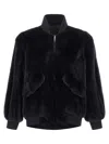 Blancha Luxurious Mink Fur Bomber Jacket With Zip Closure And Casual Appeal In Black