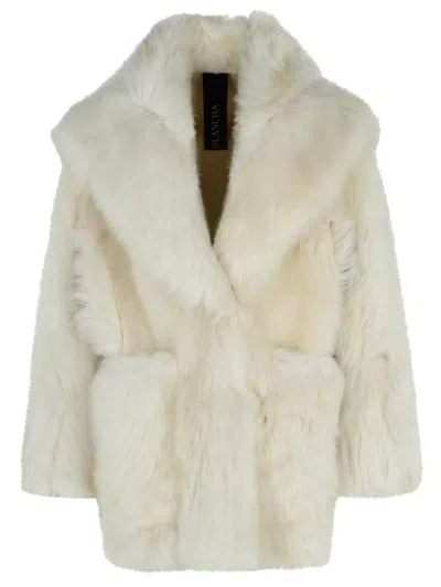 Blancha Milky White Sheepskin Coat