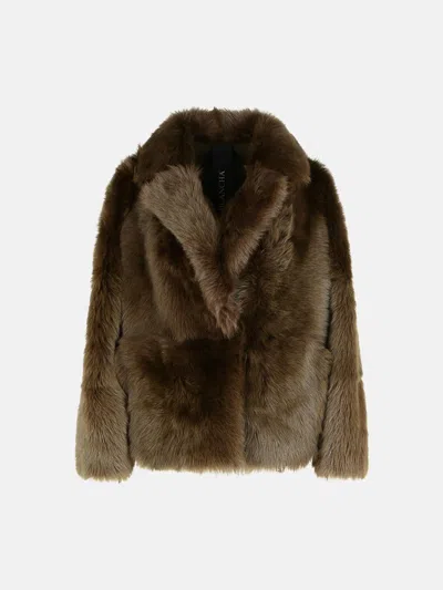 Blancha Mud Sheepskin Jacket In Nude