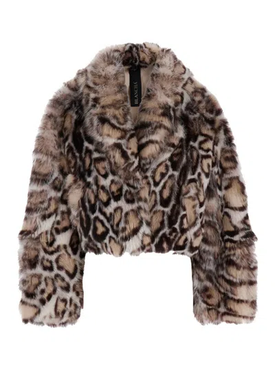 Blancha Leopard-print Shearling Jacket In Brown
