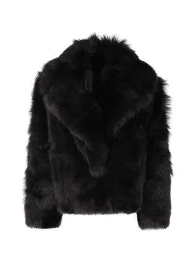 Blancha Oversized-collar Shearling Jacket In Animal Print