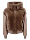 Blancha Paneled Hooded Jacket In Brown