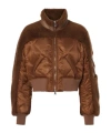 Blancha Quilted Shearling Bomber Jacket In Brown