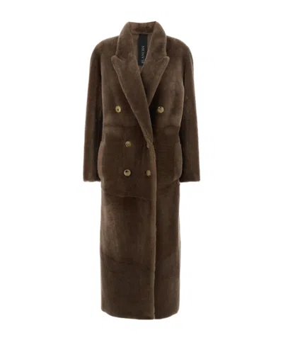 Blancha Reversible Fur Coat In Brown
