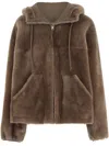 Blancha Brown Reversible Shearling Jacket In Brown