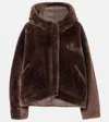 Blancha Cropped Shearling Jacket In Brown