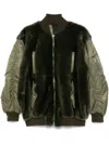 Blancha Shearling Bomber Jacket In Green