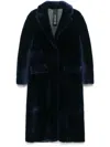 Blancha Shearling Coat In Blue