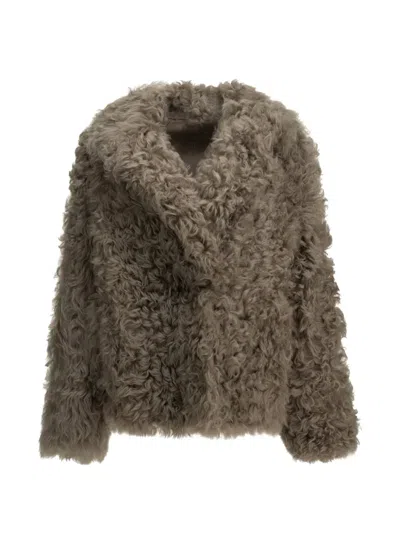 Blancha Shearling Coat In Gray