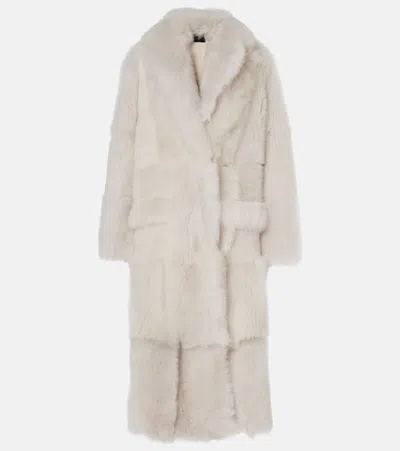 Blancha Shearling Coat In White