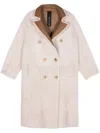 Blancha Double-breasted Reversible Coat In White