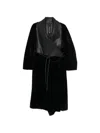 Blancha Shearling Coat With Leather Inserts In Black