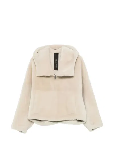 Blancha Shearling Funnel-neck Jacket In Neutral