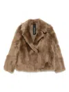 Blancha Light Brown Shearling Jacket In Brown