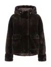 Blancha Shearling Jacket In Brown