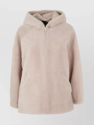 BLANCHA SHEARLING JACKET HOOD SIDE POCKETS