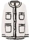 Blancha Single-breasted Shearling Jacket In White