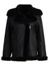 Blancha Jacket Featuring Faux Fur Collar And Cuffs In Black