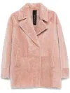 Blancha Shearling Short Coat In 粉色