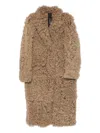 Blancha Shearling Single-breasted Coat In Neutral
