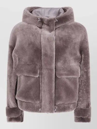 Blancha Shearling Straight Jacket In White