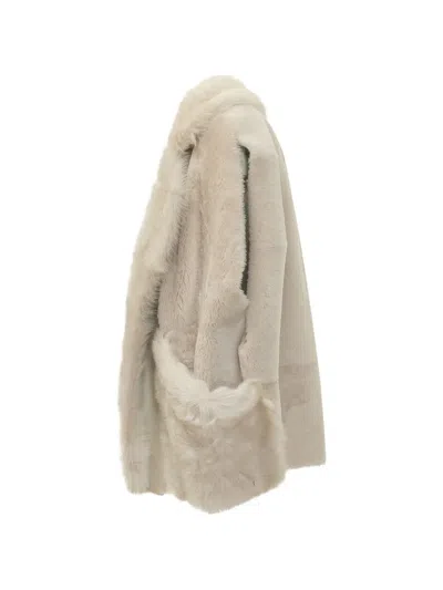 Blancha Shearling-trim Gilet In Neutral