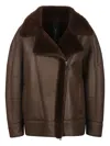 Blancha Sheepskin Shearling Jacket In Brown