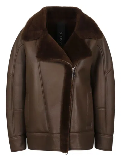Blancha Sheepskin Shearling Jacket In Brown